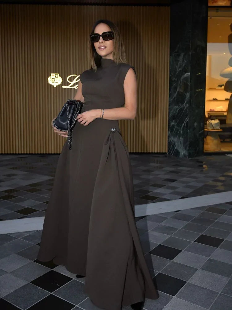 Women's Formal Gown Black Silk Blend-5