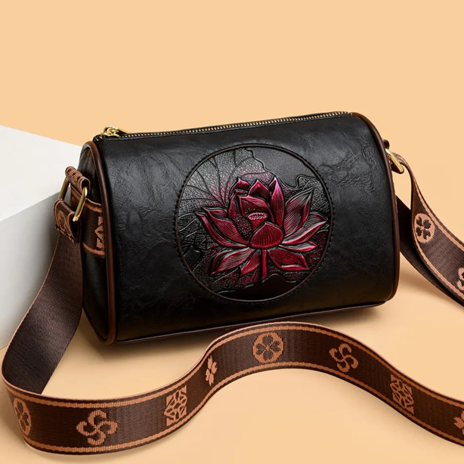 Women's Crossbody Bag Black Medium Leather-2