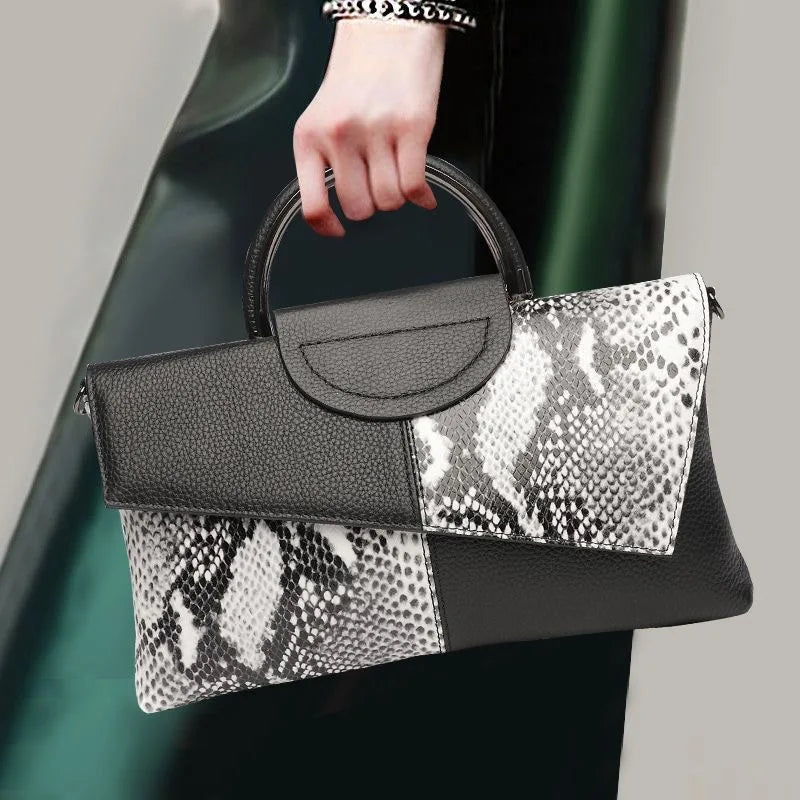 Variant image for Women's Crossbody Bag Black One Size PU Leather Alligator Pattern-1
