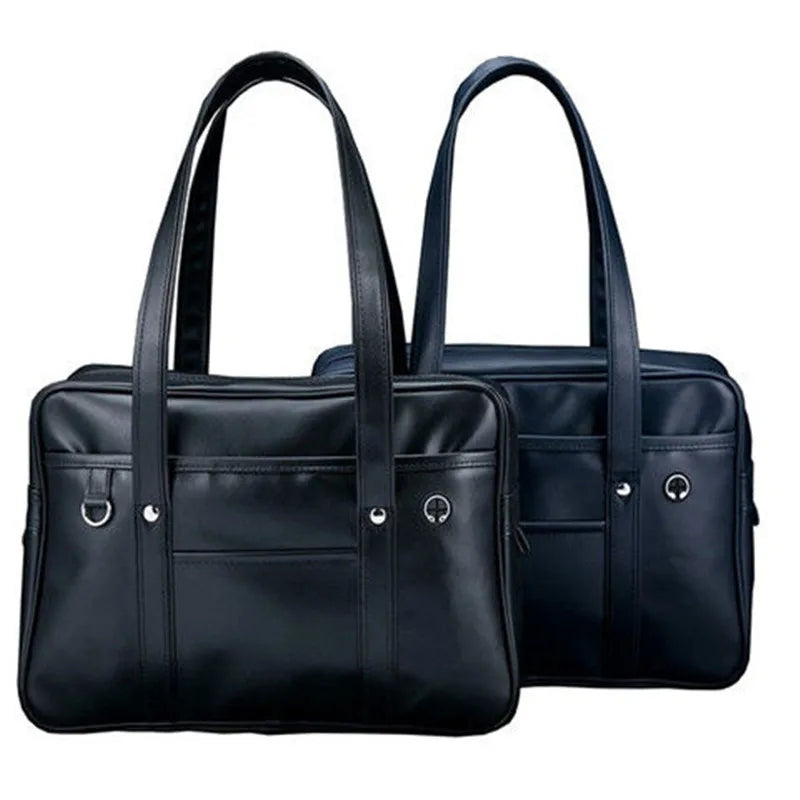 Girls' Waterproof Schoolbag Black One-Shoulder Size One-Size PU-4