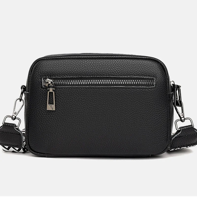 Women's Crossbody Bag Black Large PU Material-4