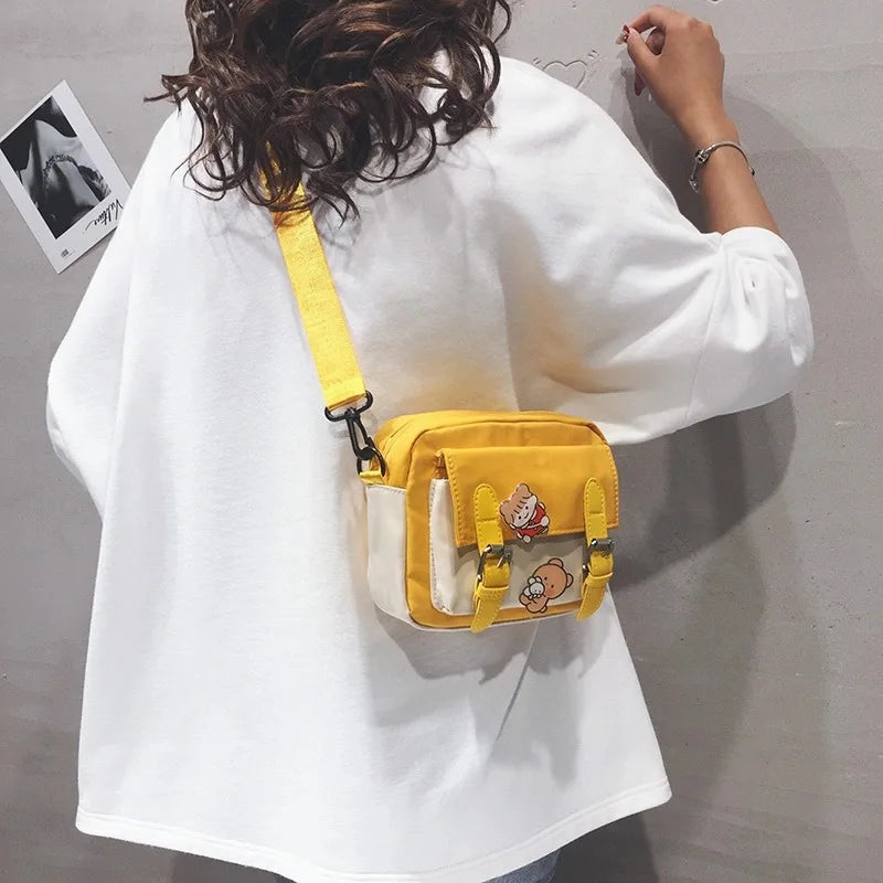 Women's Shoulder Bag Beige One Size Canvas-4