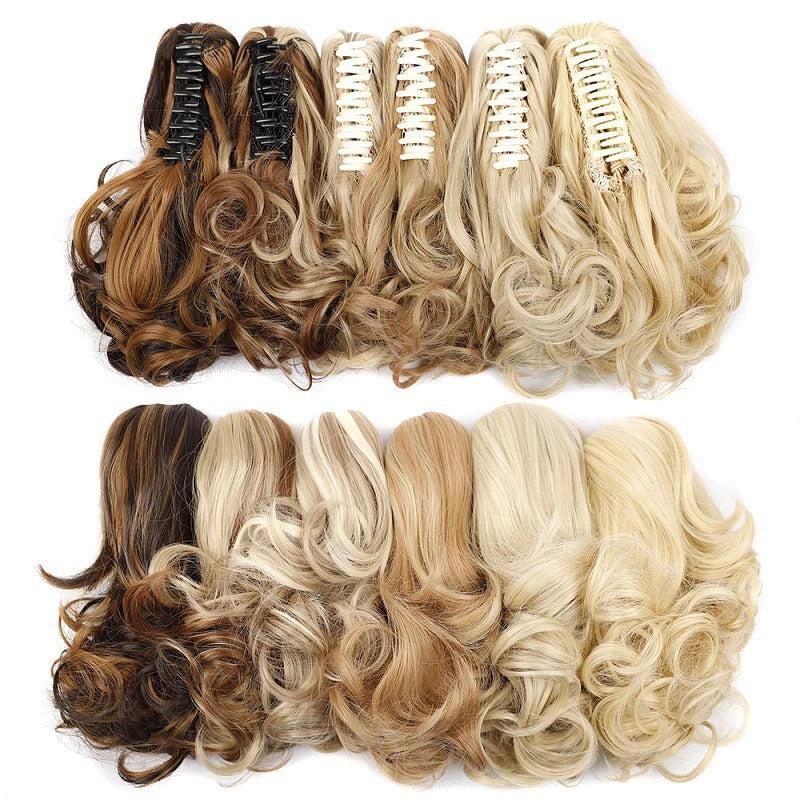 Short Wavy Ponytail Claw Clip-In Hair Extensions – 12 Inch, Natural Look, High-Temperature Fiber 1