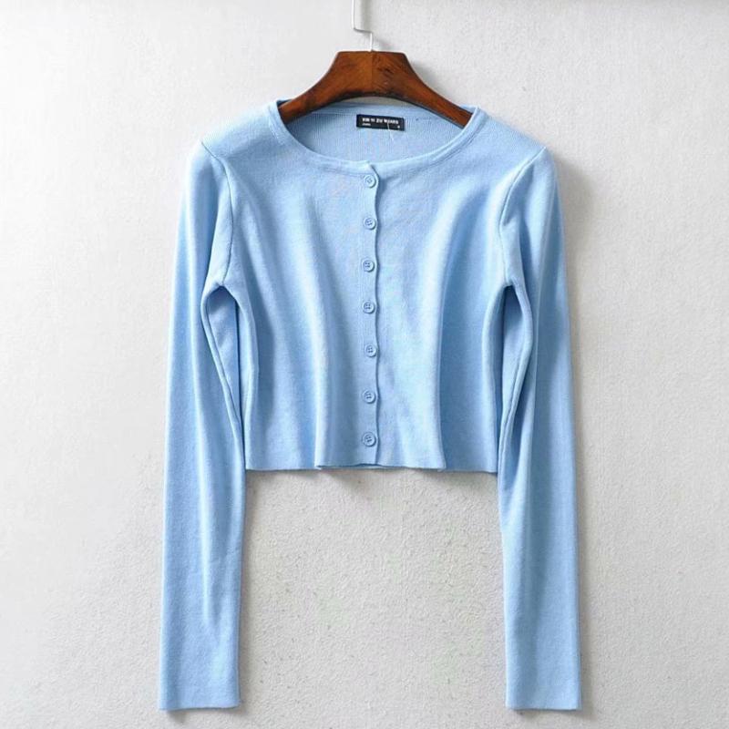 Simple Button-down Crop Top Cardigan 5