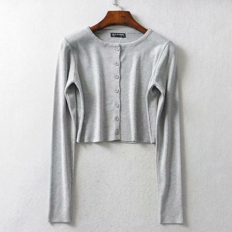 Simple Button-down Crop Top Cardigan 6