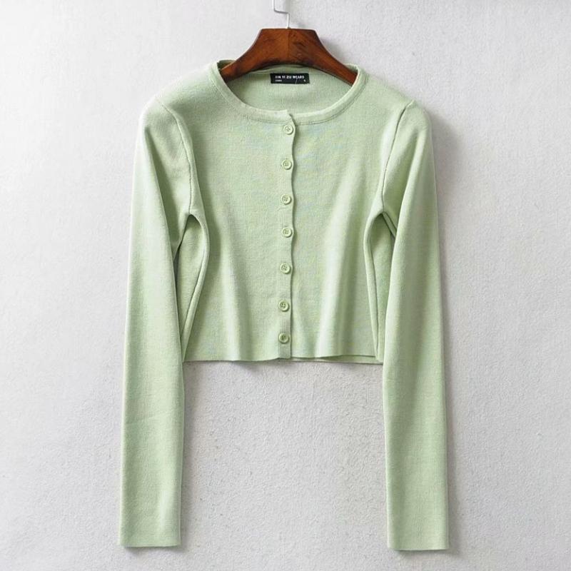 Simple Button-down Crop Top Cardigan 7