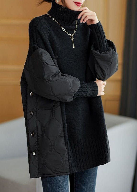 Women's Sweater Chocolate Turtleneck Loose Fit Polyester - 2