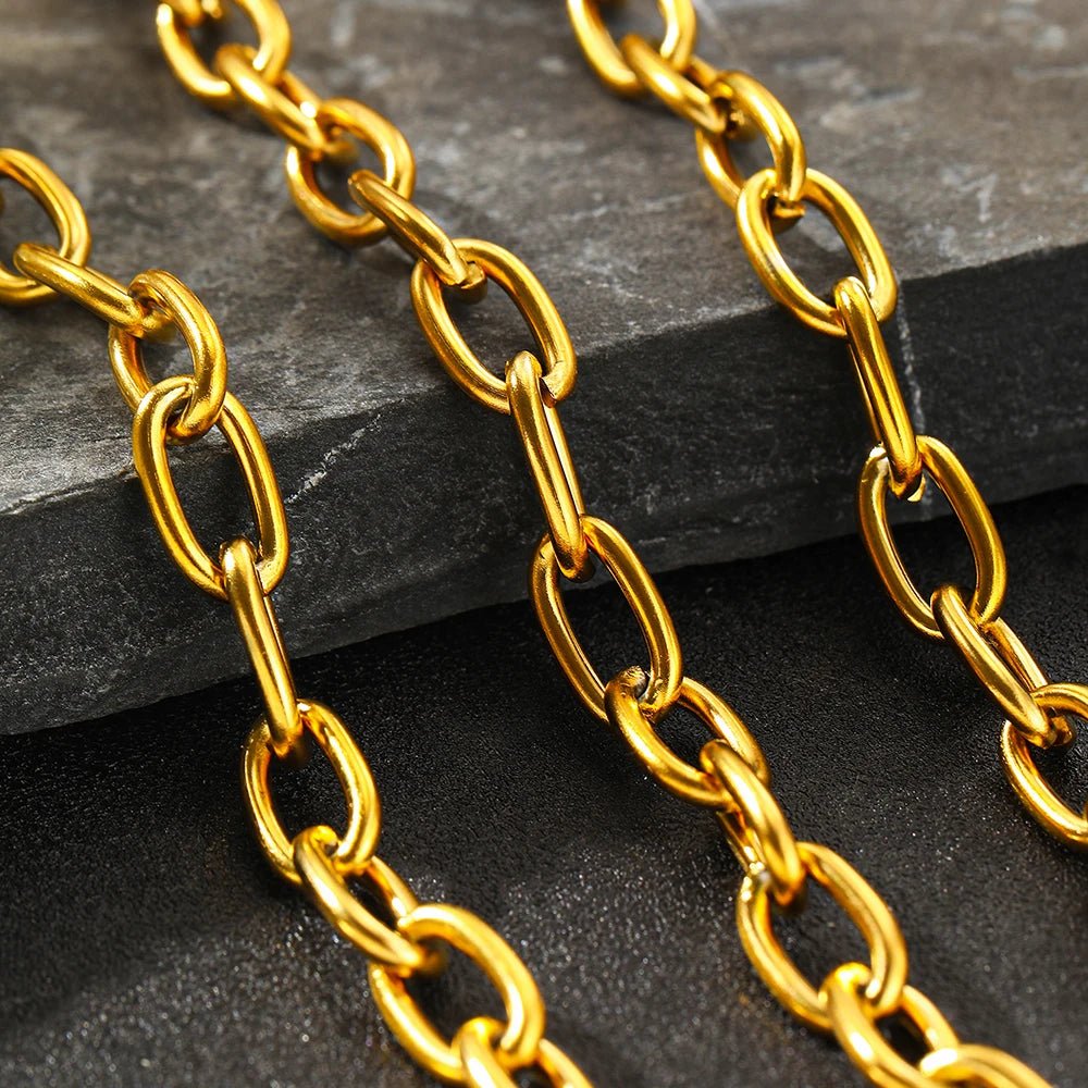 Simple Paperclip Necklace & Bracelet Set - Minimalist Gold and Silver Jewelry for Women