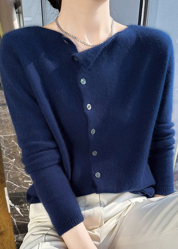 Women's Sweater Yellow Wool Blend O Neck - 3