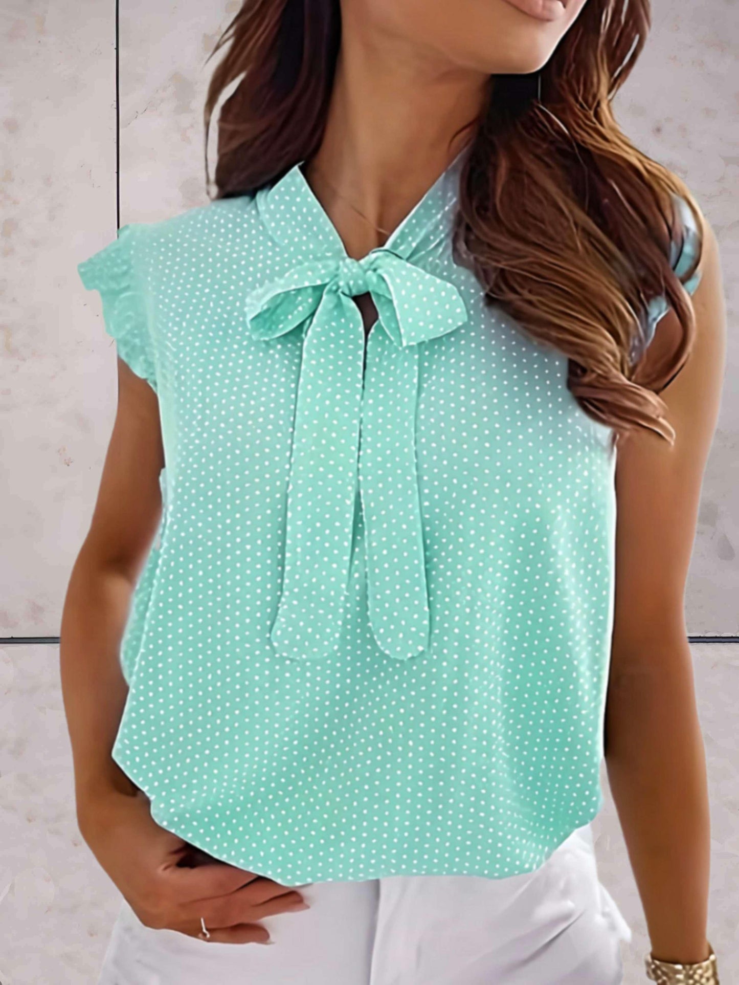 Sleeveless Polka Dot Summer Top for Women – Lightweight and Stylish Casual Wear 9