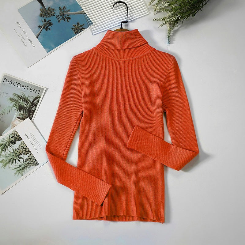 Slim-fit Solid Colored Knitted Turtleneck Pullover Sweaters 10