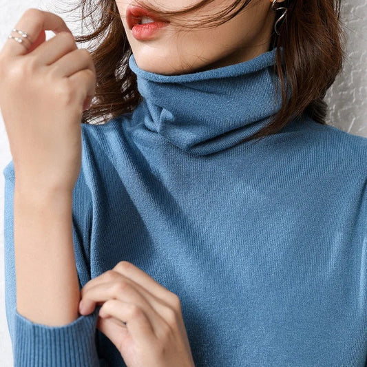 Slim Fit Basic Turtleneck Pullover Sweater 0