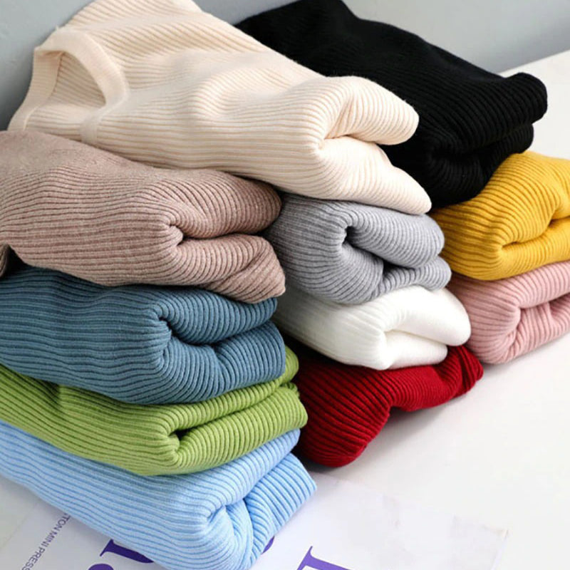 Slim Fit O-Neck Knitted Long Sleeve Pullover Sweaters 4