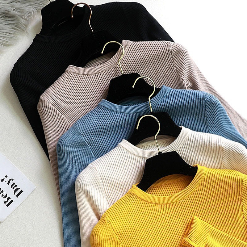 Slim Fit O-Neck Knitted Long Sleeve Pullover Sweaters 6