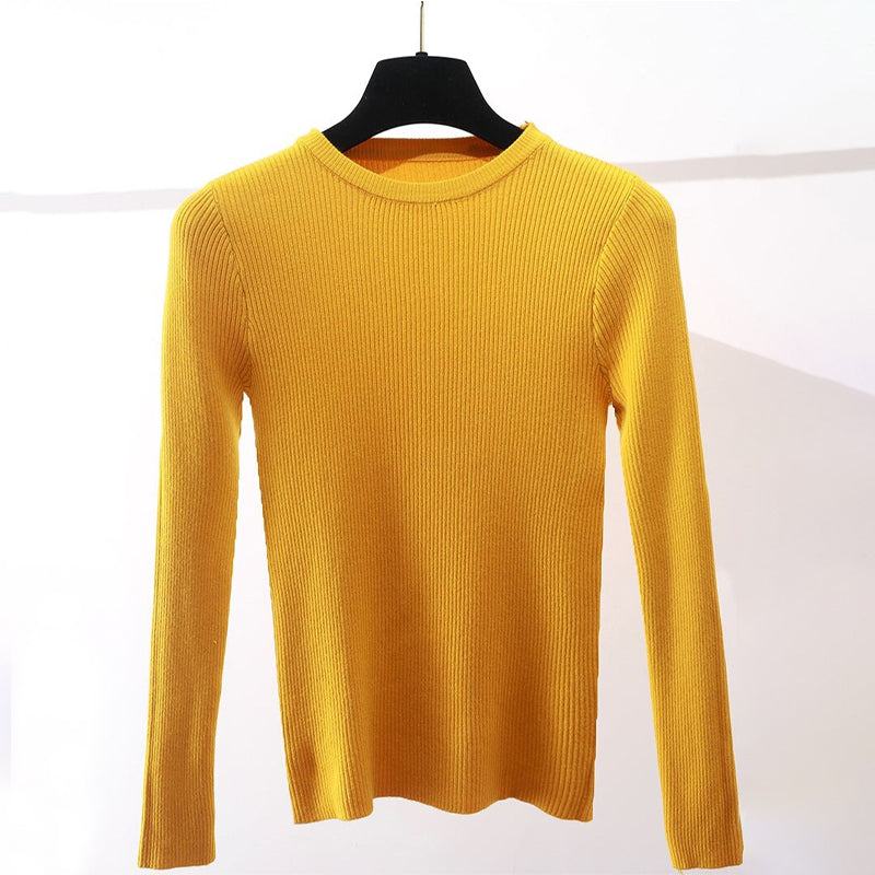 Slim Fit O-Neck Knitted Long Sleeve Pullover Sweaters 9