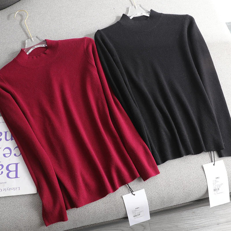 Slim Fit Turtleneck Long Sleeve Pullover Sweaters 1