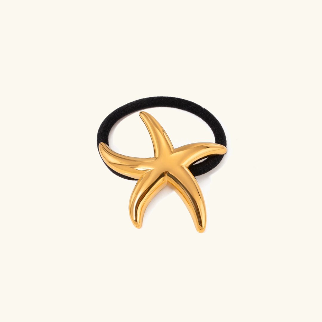 Starry Gold Hair Tie with Waterproof Design – Hypoallergenic Stainless Steel-Plated Accessory 0