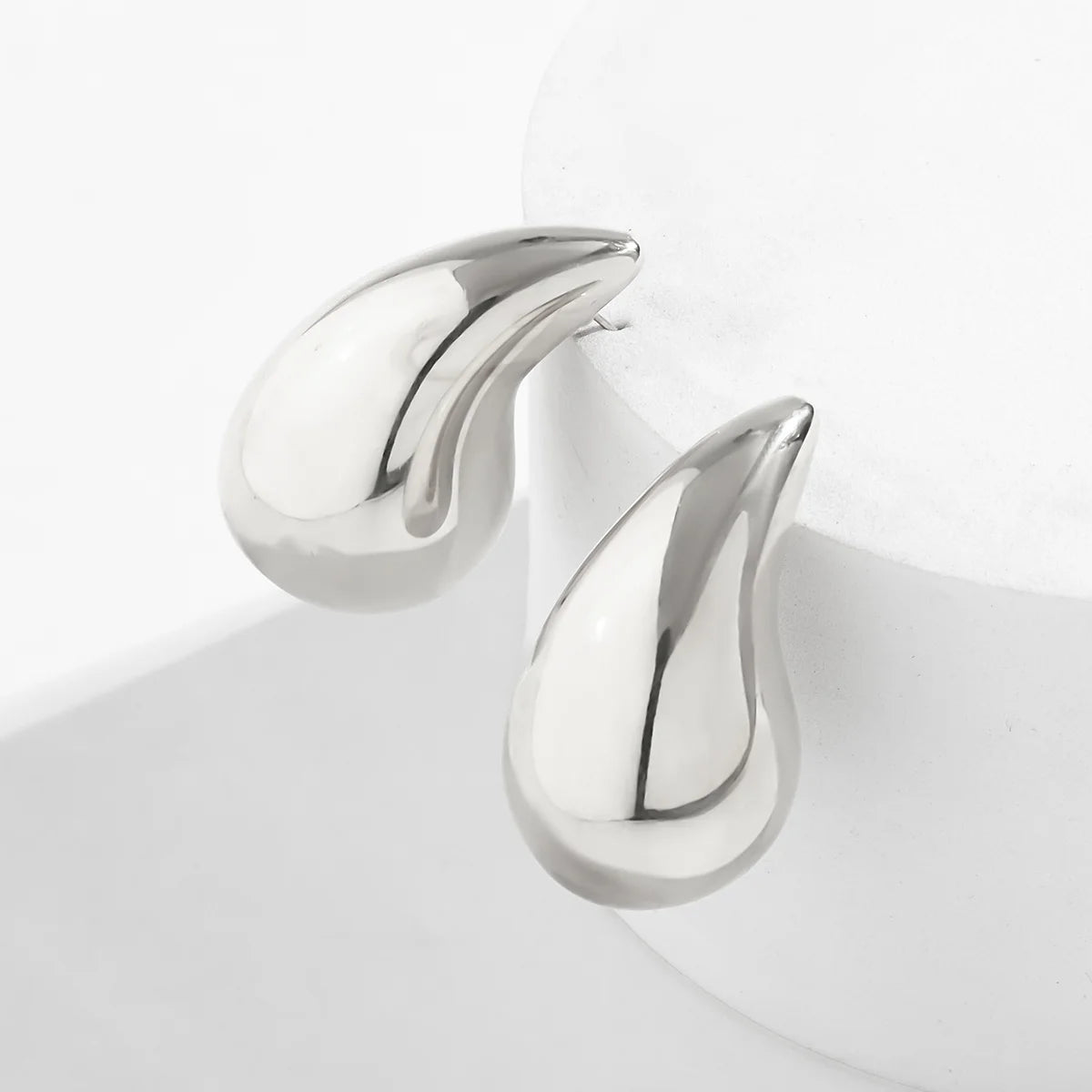 Statement Water Drop Earrings in Gold and Silver – Minimalist Stud Design 8