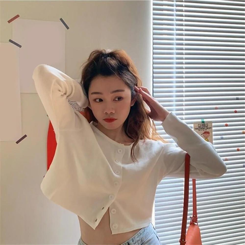 Striking Knitted Crop Top Long Sleeve Sweater 4