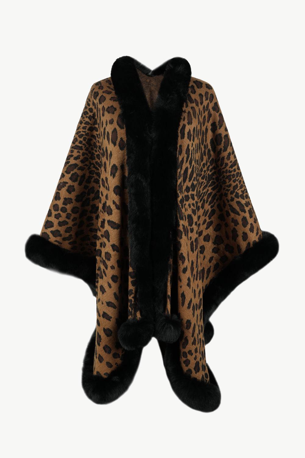 Chic Leopard Print Open Poncho for Women 8