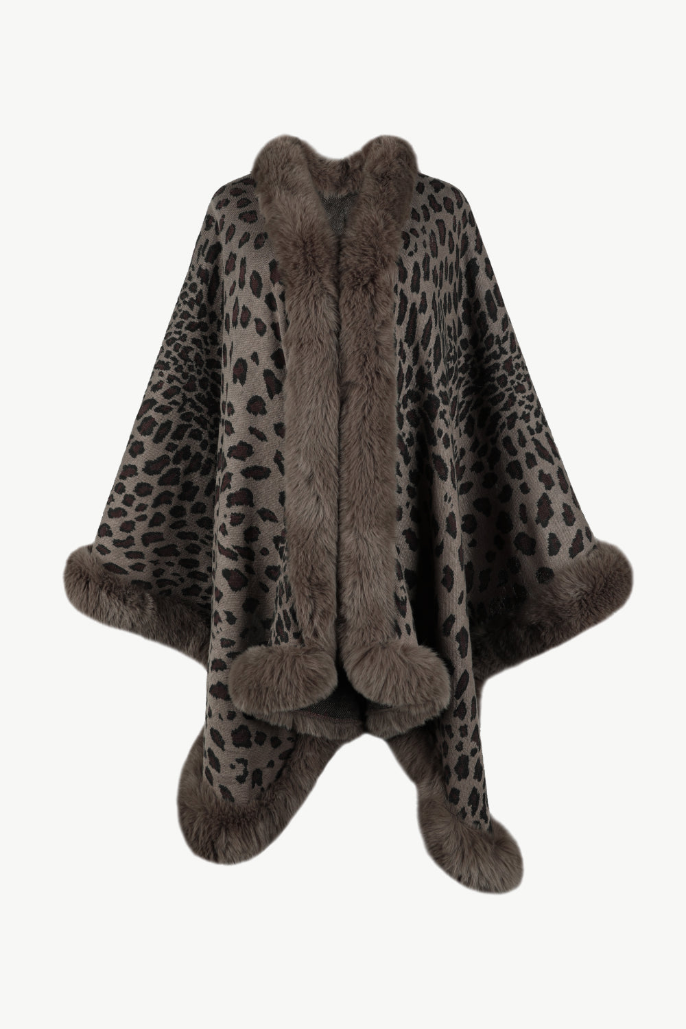 Chic Leopard Print Open Poncho for Women 10