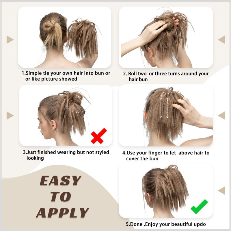 Thick and Fuller Messy Hair Bun Scrunchie – Realistic Hair Extensions for Effortless Style 6