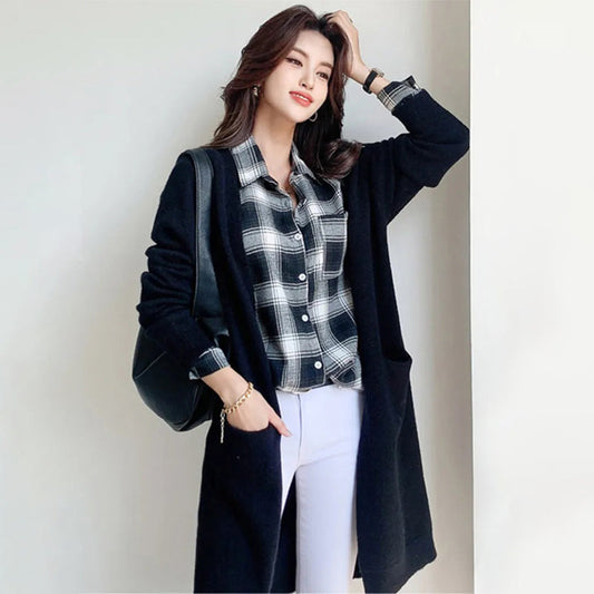 Thick and Warm Knitted Sweater Cardigan with Pockets 1
