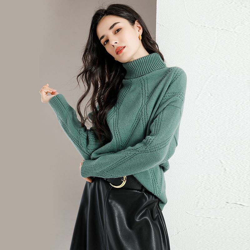 Thick and Warm Winter Oversized Knitted Turtleneck Pullover Sweaters 3