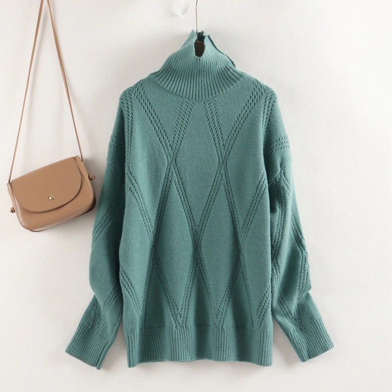 Thick and Warm Winter Oversized Knitted Turtleneck Pullover Sweaters 7