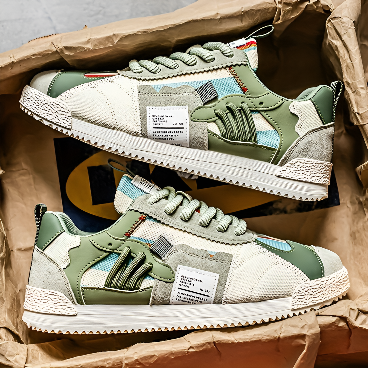 Men's Leather & Suede Court Sneakers – lifestyle view | Hensley London