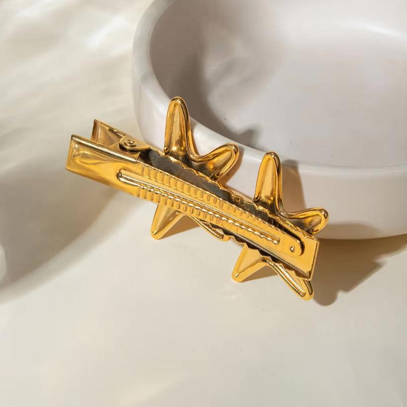 Tropical Starfish Gold Hair Clip – Hypoallergenic and Waterproof Accessory for Beachside Charm 3