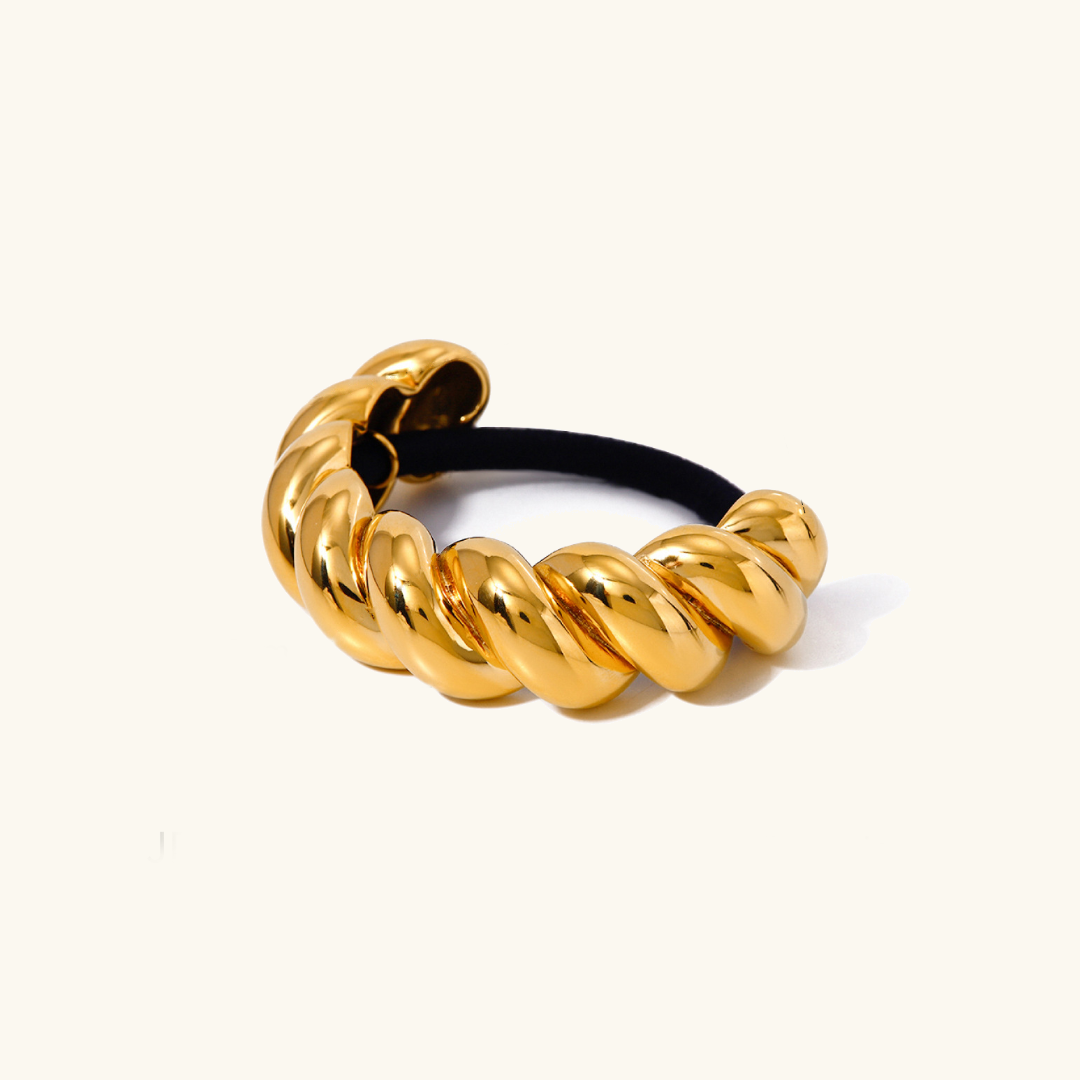 Twist Pony Cuff – Waterproof and Hypoallergenic Hair Accessory in 18k Gold Stainless Steel 2