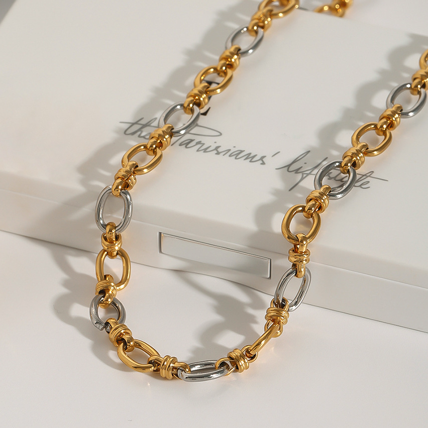 Two-Tone Gold Necklace for Everyday Wear – Waterproof and Hypoallergenic Jewelry 2