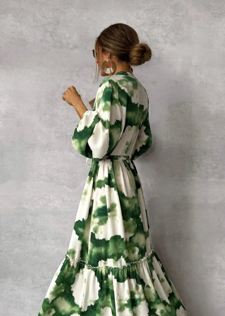 Women's Maxi Dress Green Size M Polyester-3