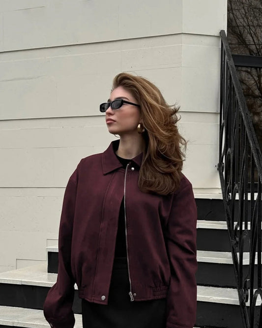 Brielle Women's Jacket | Suede Blend, Regular Fit with Chic Lapel Collar 2