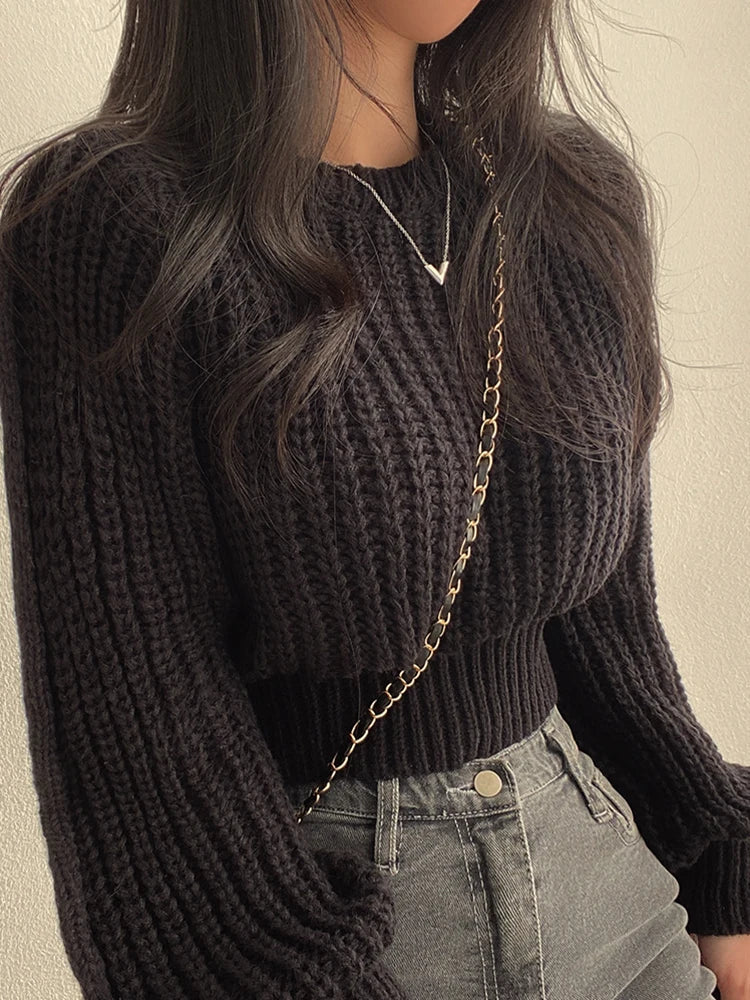 Vintage Women's Knitted Sweater - Cozy Casual Medium Length for Fall and Winter 9
