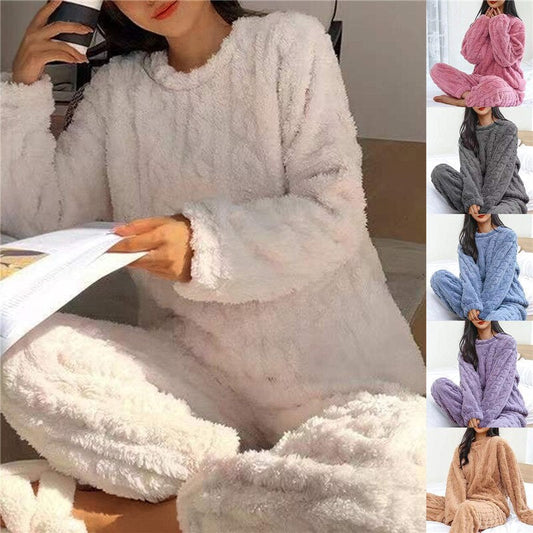 Women's Pajama Sets Fleece Long Sleeve Soft Cozy - 2