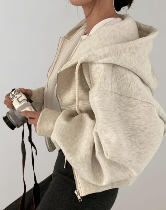 Women's Hooded Sweatshirt Solid Color Comfortable Cotton - 2