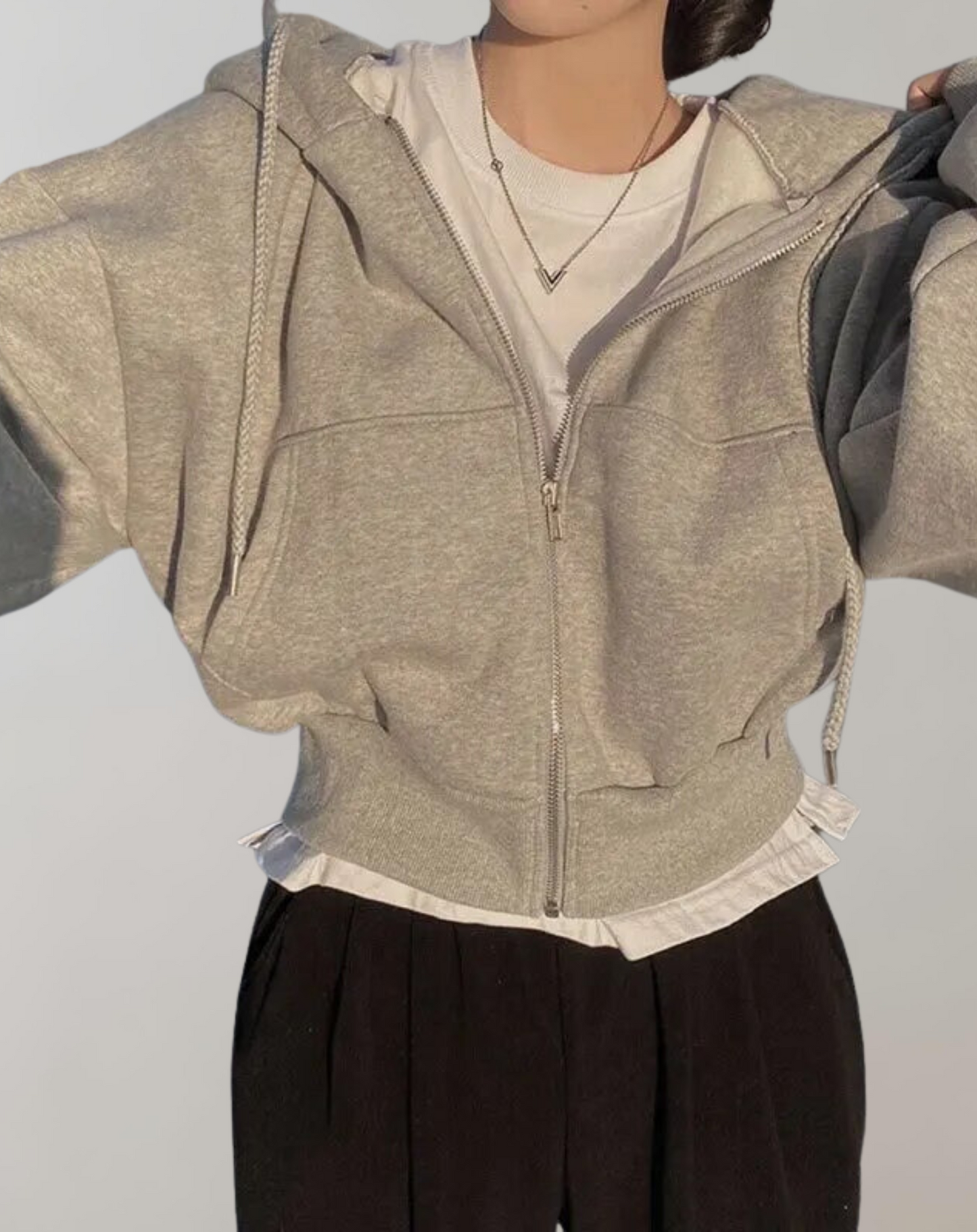 Women's Hooded Sweatshirt Solid Color Comfortable Cotton - 5