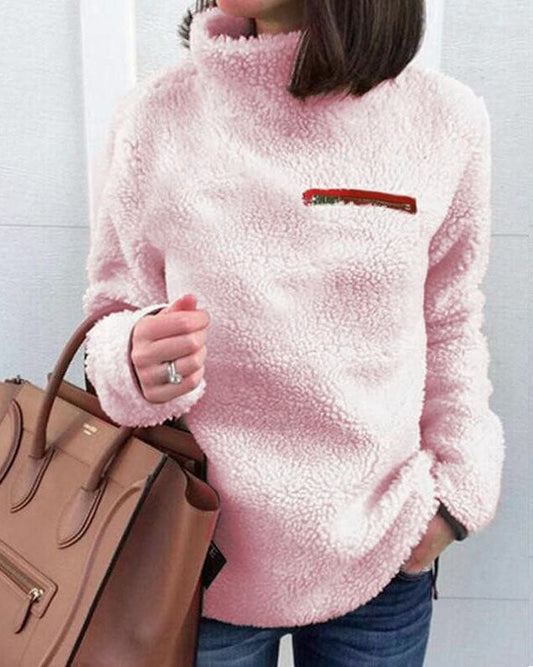 Women's Pullover Hoodie Beige Stretch Polyester - 2