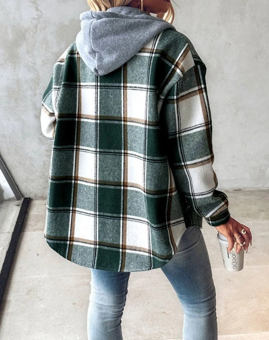 Women's Hoodie Checked Casual Cotton - 2