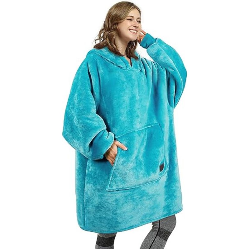 Women's Oversized Hoodie Grey Fleece - 14