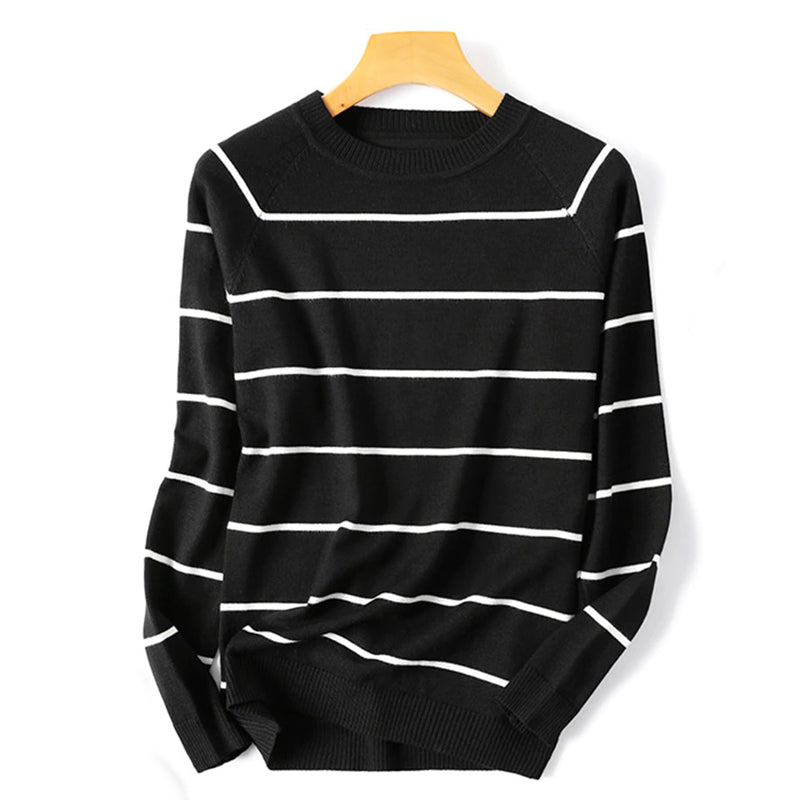 Winter Fashion Striped Pattern Knitted Long Sleeve Pullover Sweaters 9
