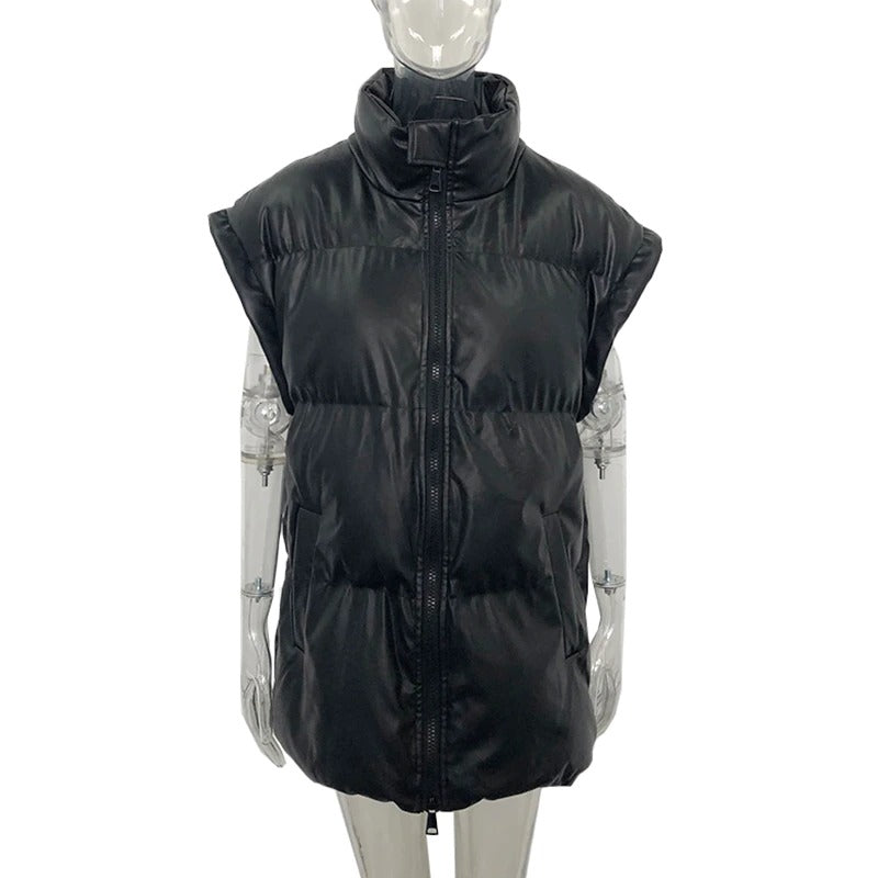 Winter Warmer Zip Through Stand Collar Vest Jackets 3