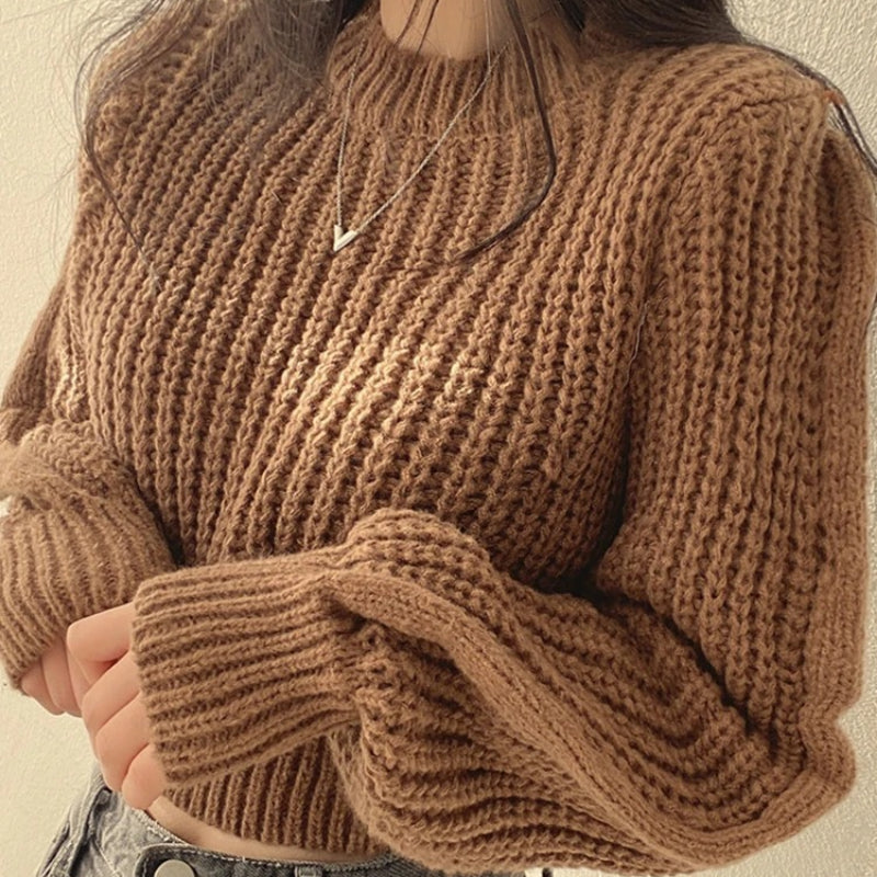 Winter's Cozy Long Sleeve Knitted Sweater for Women 2