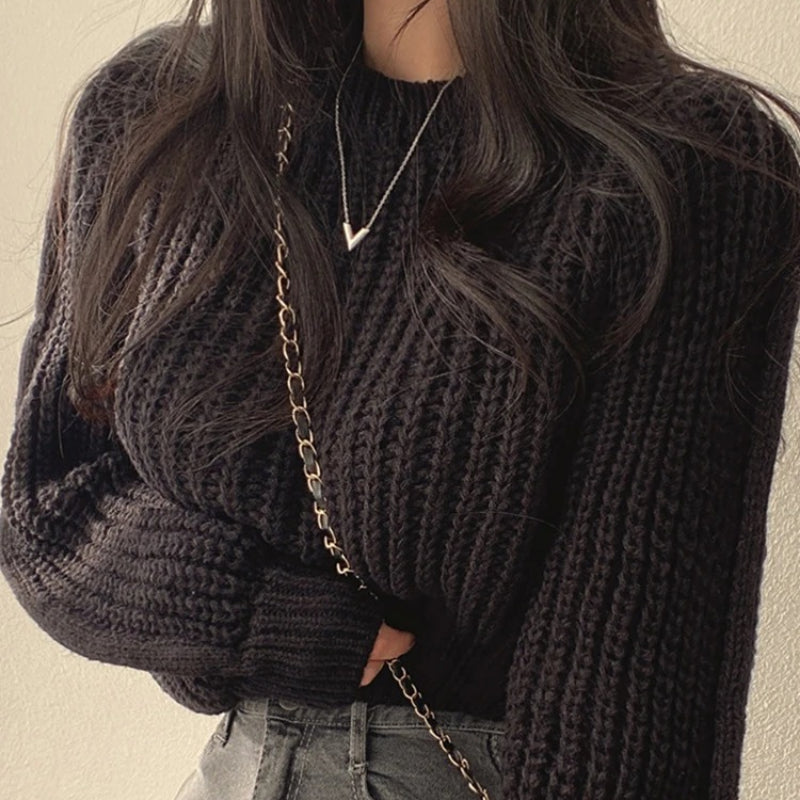 Winter's Cozy Long Sleeve Knitted Sweater for Women 4