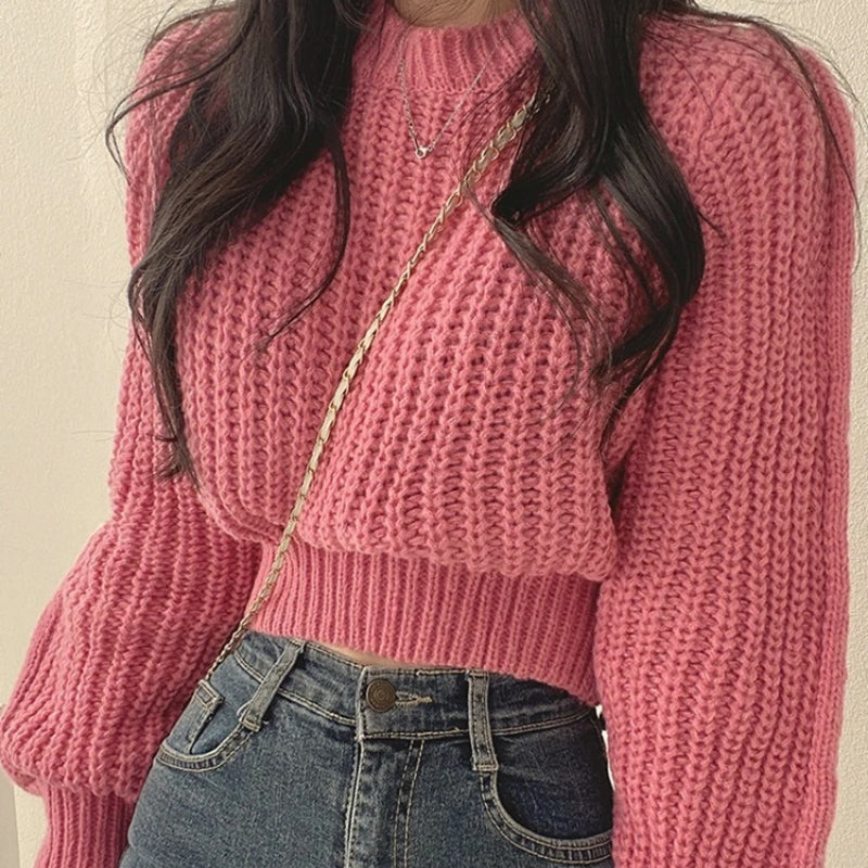 Winter's Cozy Long Sleeve Knitted Sweater for Women 7