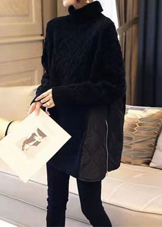 Women's Sweater Chocolate Turtleneck Thick Knit - 4