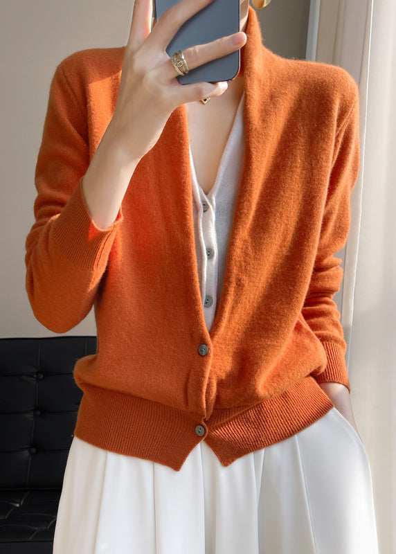 Women's Knit Top Green V Neck Wool Blend - 2