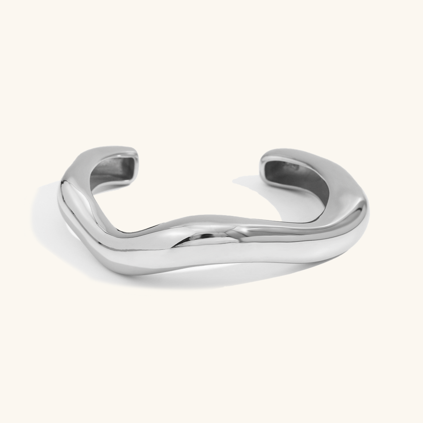 Women's Asymmetrical Bangle Gold Stainless Steel 9